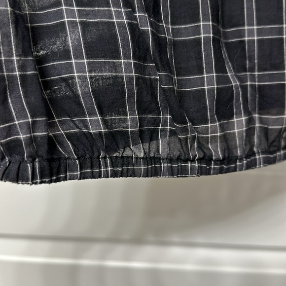 Gap XS Flutter Sleeve Black and White Checkered Blouse - Picture 8 of 12